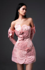 Amora A-line Cold Shoulder Sleeved Velvet Mini Dress