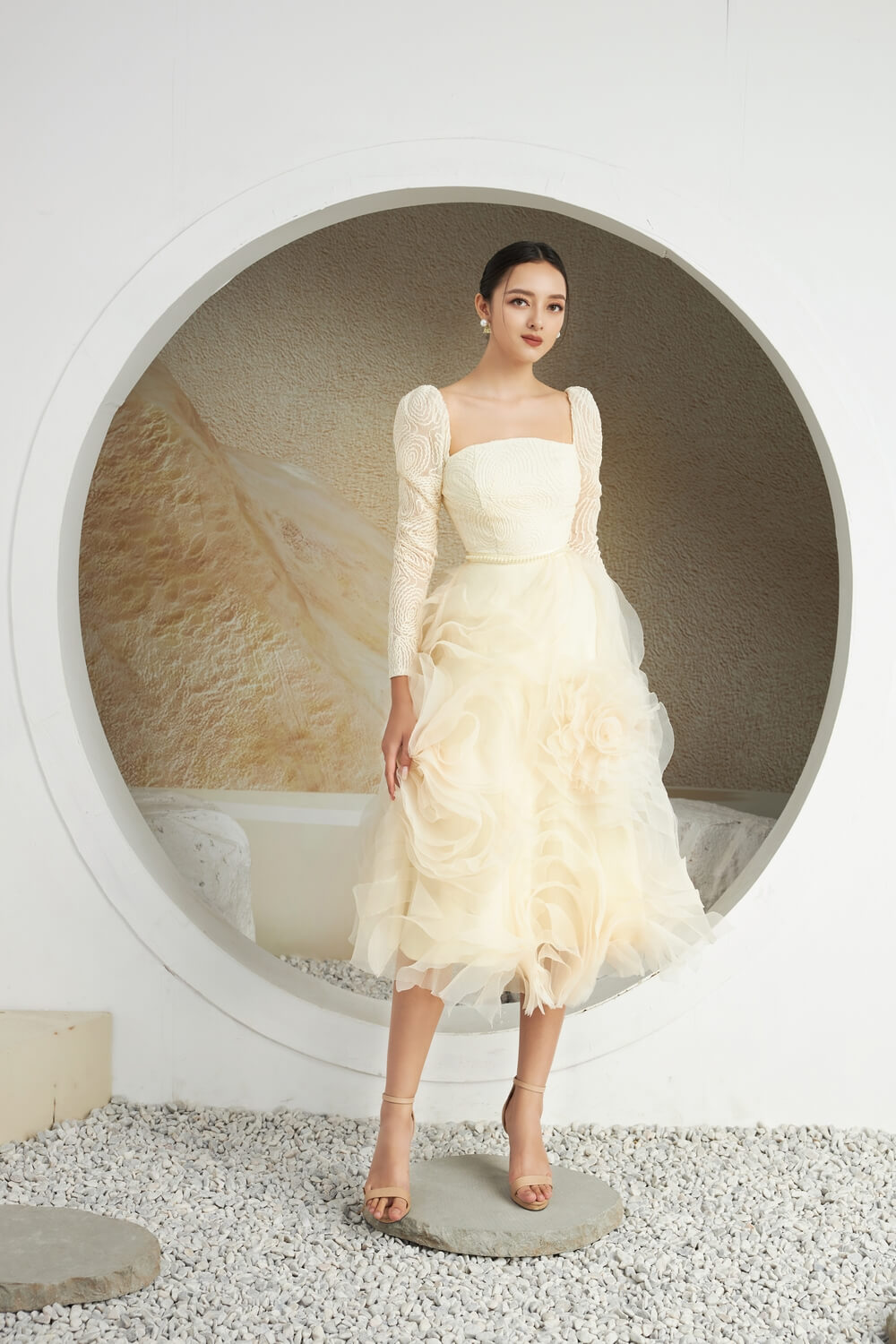 Rami Square Neck Dress