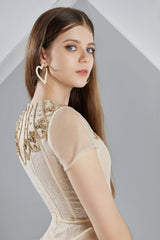 Freyja A-line Short Sleeved Organza Mini Dress