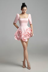 Khalani A-line Leg Of Mutton Sleeved Taffeta Maxi Dress